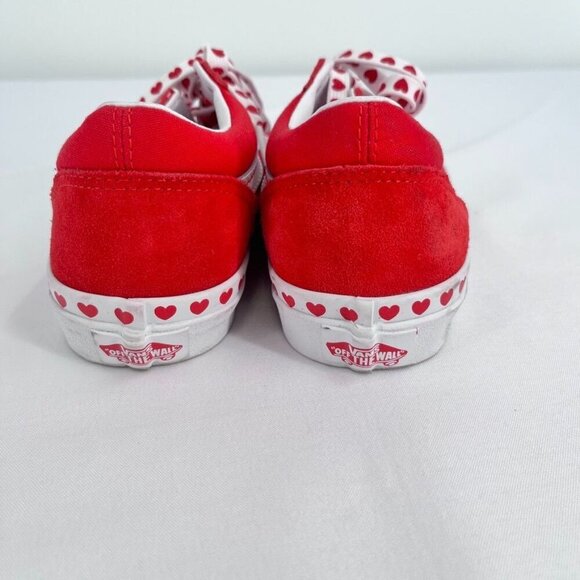 Vans Heart Foxing Old Skool Juniors Shoes Size 3.5 Red Heart Strings - Picture 2 of 12